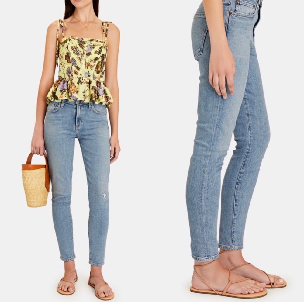 Agolde Jeans Sophie Mid Rise Ankle In Airtime Light Wash Blue Size 30 View 6